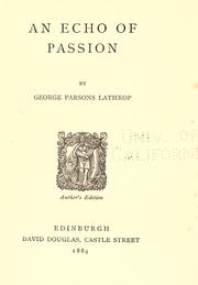 Cover of An echo of passion