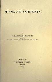 Cover of: Poems and sonnets by Francis Reginald Statham