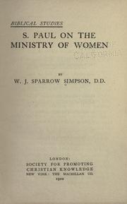 Cover of: S. Paul on the ministry of women