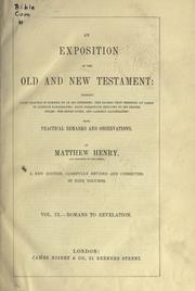 Cover of: Exposition of the Old and New Testaments ... by Matthew Henry, Matthew Henry