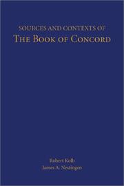 Cover of: Sources and Contexts of the Book of Concord by 