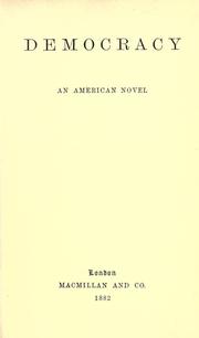 Cover of: Democracy by Henry Adams