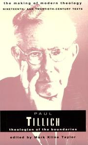 Cover of: Paul Tillich: theologian of the boundaries