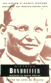 Cover of: Dietrich Bonhoeffer by Dietrich Bonhoeffer