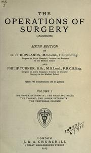 Cover of: The operations of surgery by Walter Hamilton Acland Jacobson