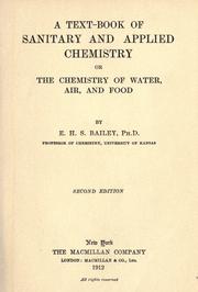 Cover of: A textbook of sanitary and applied chemistry; or, The chemistry of water, air, and food.