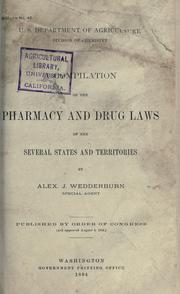 Cover of: A compilation of the pharmacy and drug laws of the several states and territories