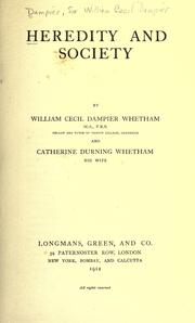Cover of: Heredity and society by William Cecil Dampier