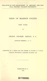 Cover of: Birds of Madison County, New York