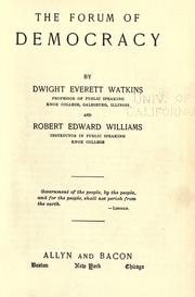 The forum of democracy by Dwight Everett Watkins