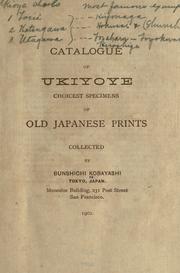 Cover of: Catalogue of ukiyoye