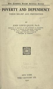 Cover of: Poverty and dependency by John Lewis Gillin