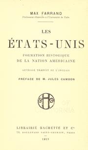 Cover of: Les E ́tats-Unis: formation historique de la nation américaine.