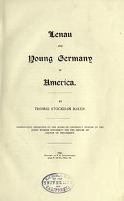 Cover of: Lenau and Young Germany in America.