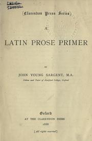 Cover of: A Latin prose primer.
