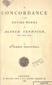 Cover of: concordance to the entire works of Alfred Tennyson.