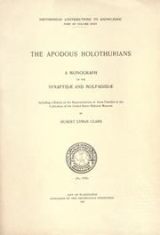 Cover of: apodous holothurians: a monograph of the Synaptid℗æ and Molpadiid℗æ, including a report on the representatives of these families in the collections of the United States National Museum