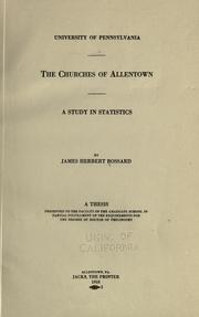 Cover of: The churches of Allentown: a study in statistics