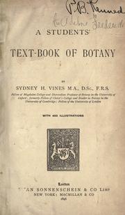 Cover of: A student's text-book of botany by Sydney Howard Vines