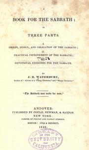 Cover of: A book for the Sabbath by J. B. Waterbury