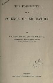 Cover of: The possibility of a science of education