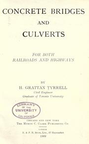 Cover of: Concrete bridges and culverts: for both railroads and highways
