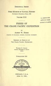 Cover of: Fishes of the Crane Pacific expedition