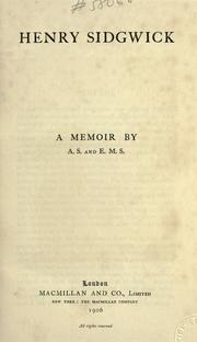 Cover of: Henry Sidgwick