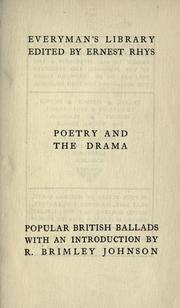 Cover of: A book of British ballads: selected and arranged by R. Brimley Johnson.