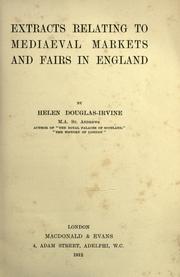Cover of: Extracts relating to mediaeval markets and fairs in England