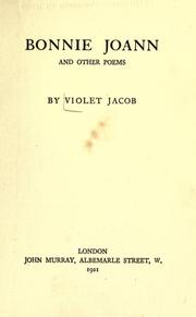 Cover of: Bonnie Joann and other poems by Violet Jacob, Violet Jacob