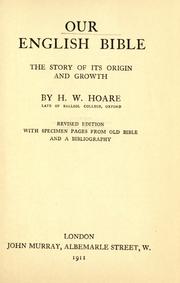 Cover of: Our English Bible by Henry William Hamilton-Hoare