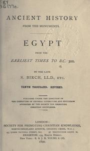 Cover of: Egypt from the earliest times to B.C. 300.