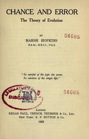 Cover of: Chance and error by Marsh Hopkins