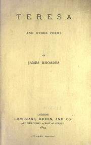 Cover of: Teresa, and other poems.
