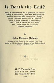 Cover of: Is death the end? by John Haynes Holmes