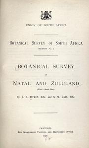 Cover of: Botanical survey of Natal and Zululand. by R. D. Aitken