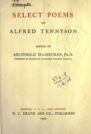 Cover of: Select poems. by Alfred Lord Tennyson