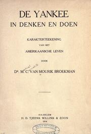Cover of: De Yankee in denken en doen by Michiel Cornelis van Mourik Broekman