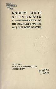 Cover of: Robert Louis Stevenson: a bibliography of his complete works.