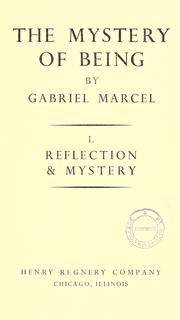Mystère de l'être by Gabriel Marcel