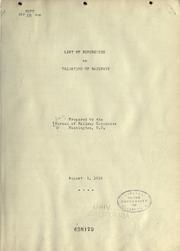 Cover of: List of references on valuation of railways. August 1, 1916. by Bureau of Railway Economics (Washington, D.C.)