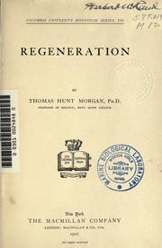 Cover of: Regeneration by Thomas Hunt Morgan