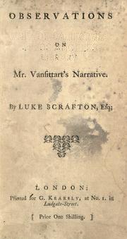 Cover of: Observations on Mr. Vansittart's narrative by Luke Scrafton