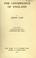 Cover of: The governance of England
