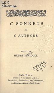 Cover of: C sonnets