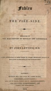 Cover of: Fables for the fire-side.: A new application of these fables to three important objects of education is explained in the introduction.