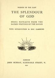 Cover of: The splendour of God