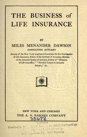 Cover of: The business of life insurance