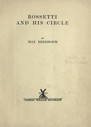 Cover of: Rossetti and his circle by Sir Max Beerbohm
